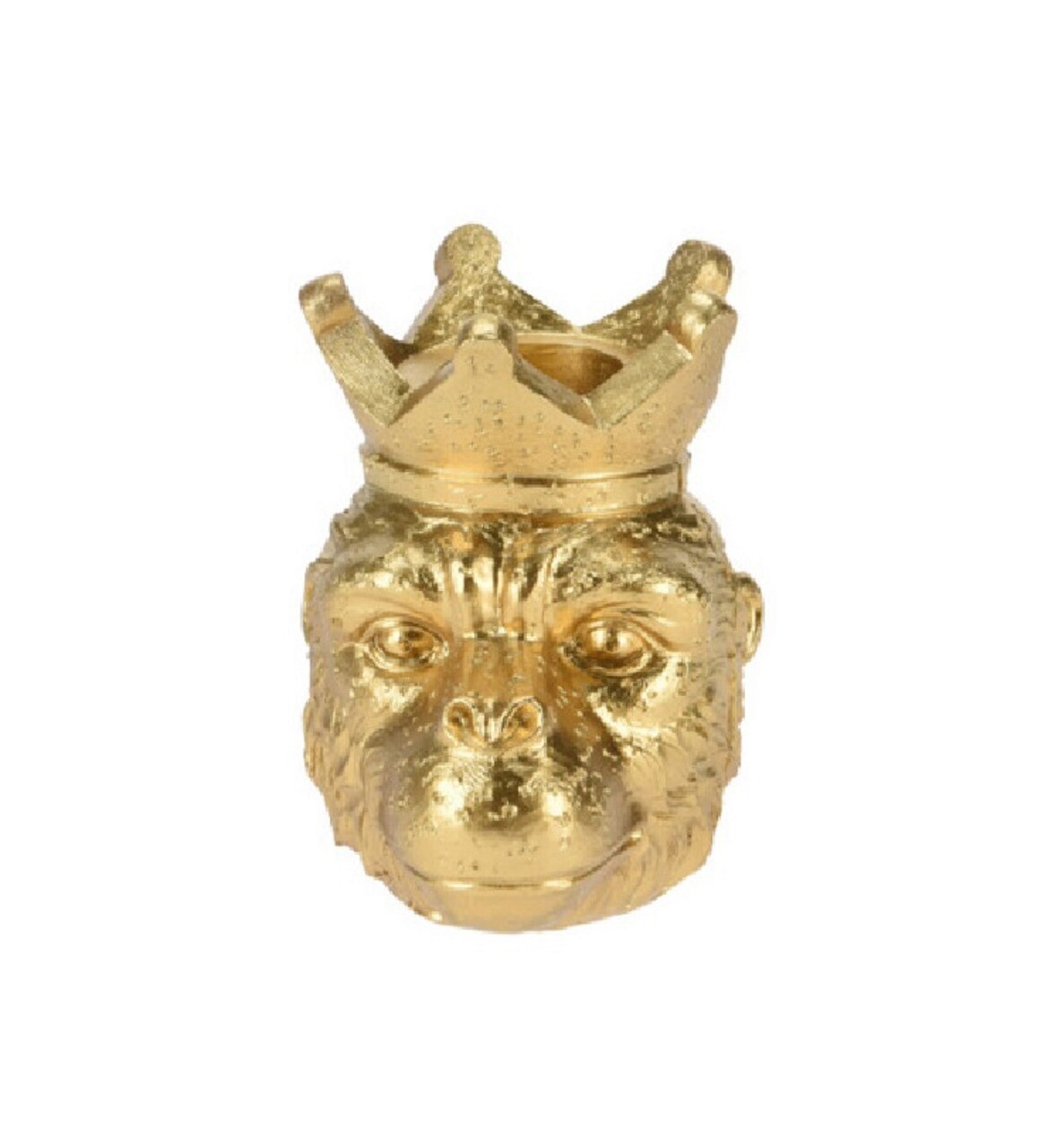 Suport pentru lumanare Monkey, 7.7x7.2x8.2 cm, poliston, auriu - imagine 3